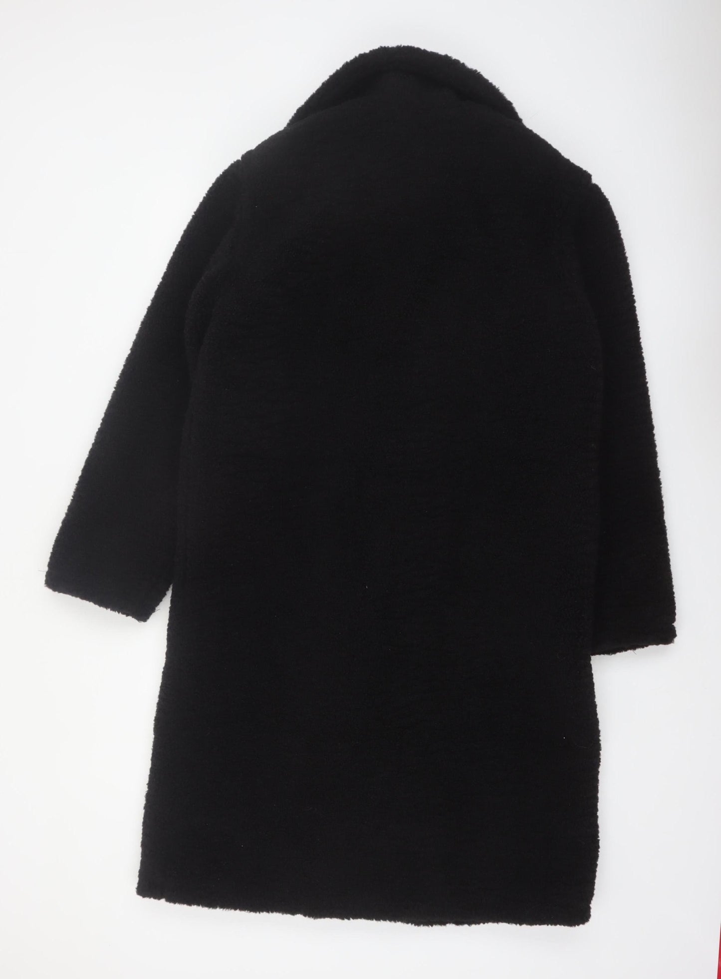 New Look Women’s Black Long Teddy Coat Size 10