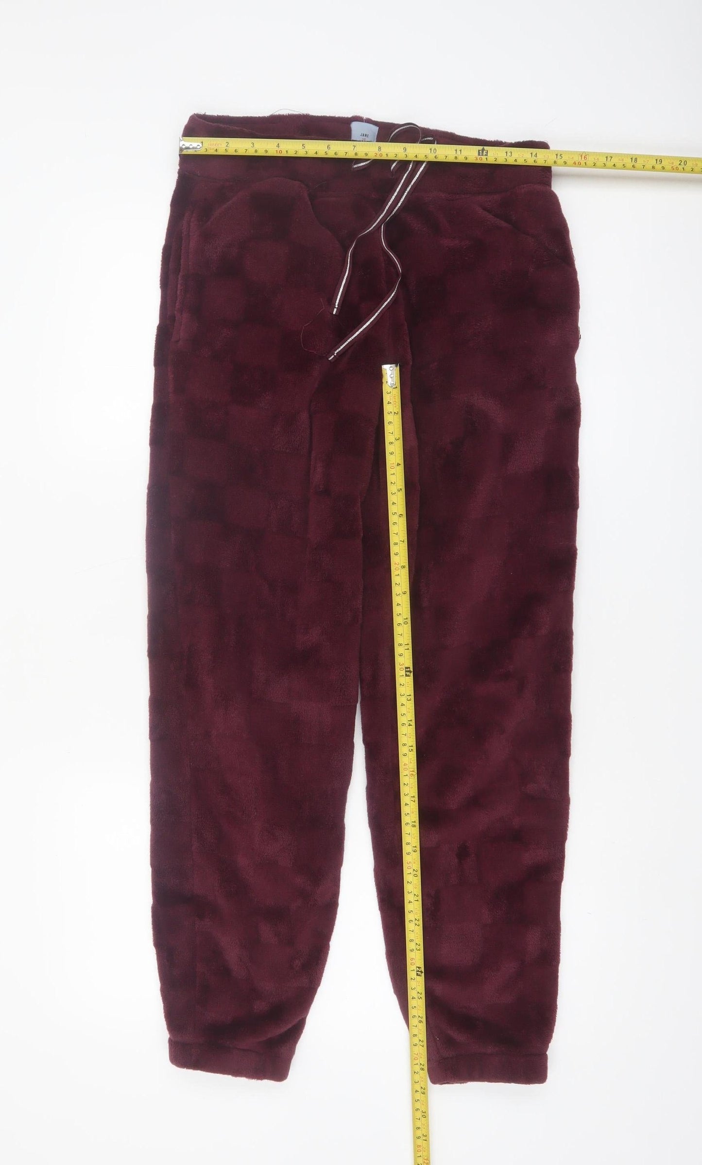Jane and Bleecker Womens Burgundy Fleece Pyjama Set S Winter Warm Loungewear