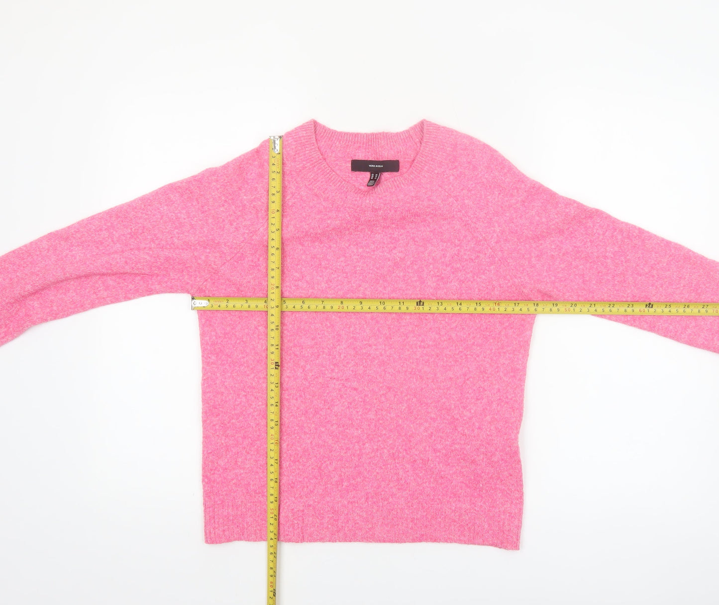 Vero Moda Womens Pink Crew Neck Knit Pullover Jumper XS