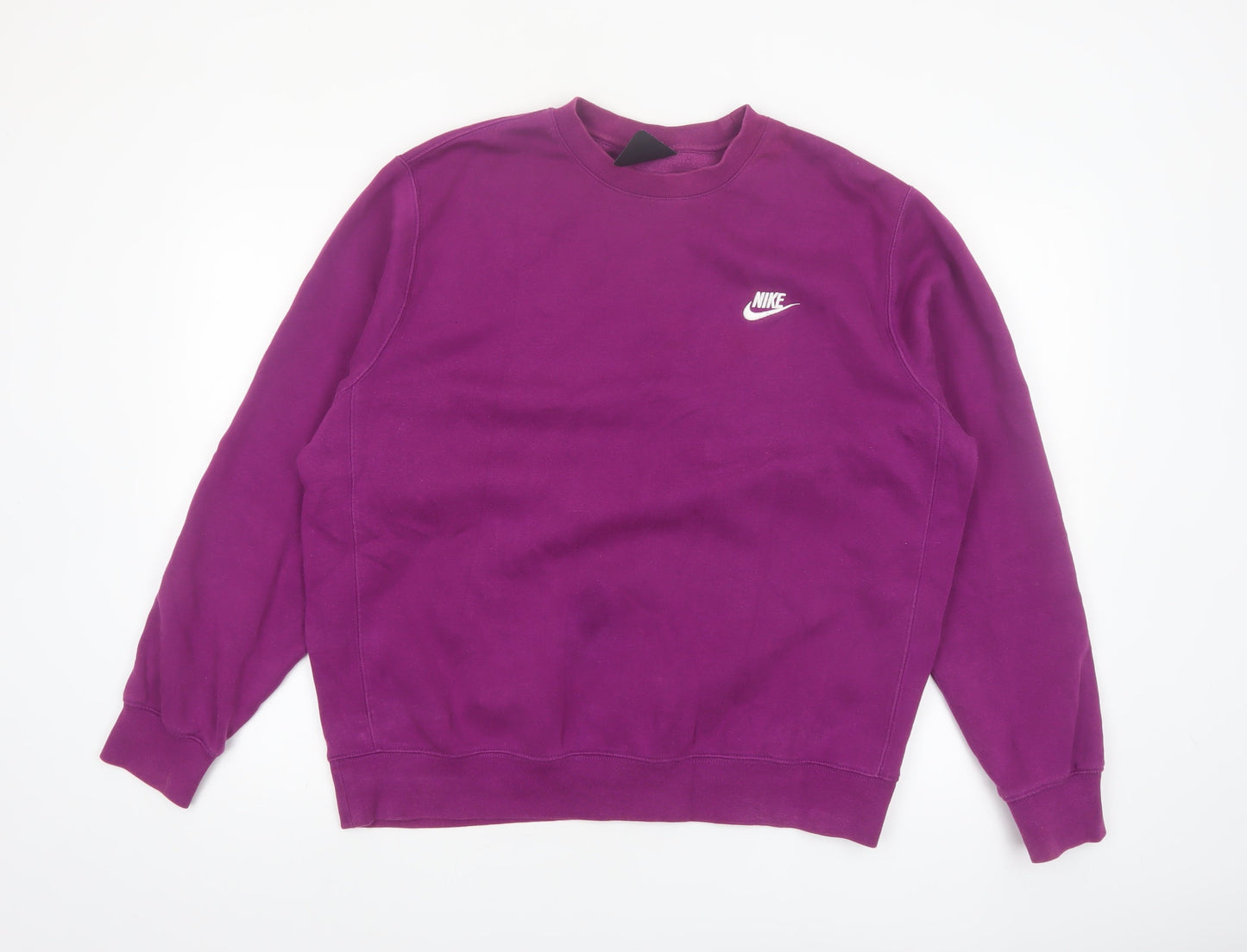 Nike Men's Purple Crew Neck Fleece Sweatshirt L Regular Fit