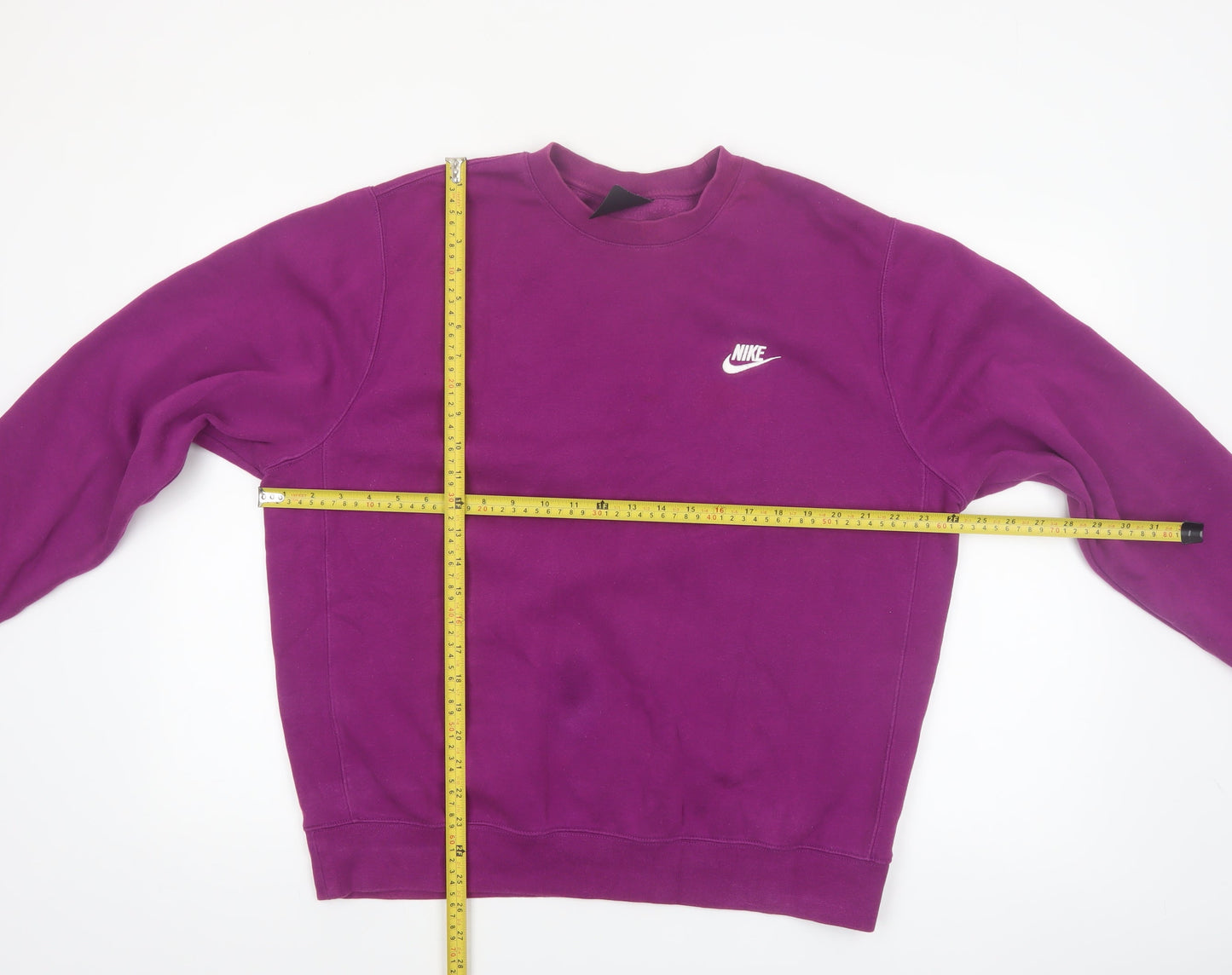 Nike Men's Purple Crew Neck Fleece Sweatshirt L Regular Fit