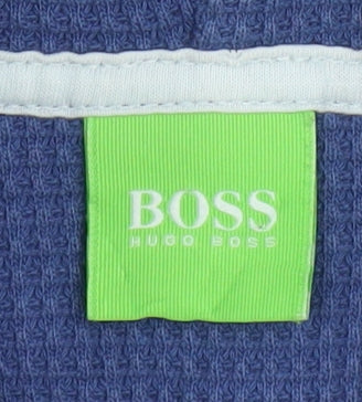 Hugo Boss Men's Blue Full Zip Hoodie Size L Jersey Cotton