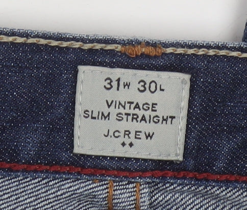 J.Crew Men's Blue Slim Straight Denim Jeans 31W 30L Cotton
