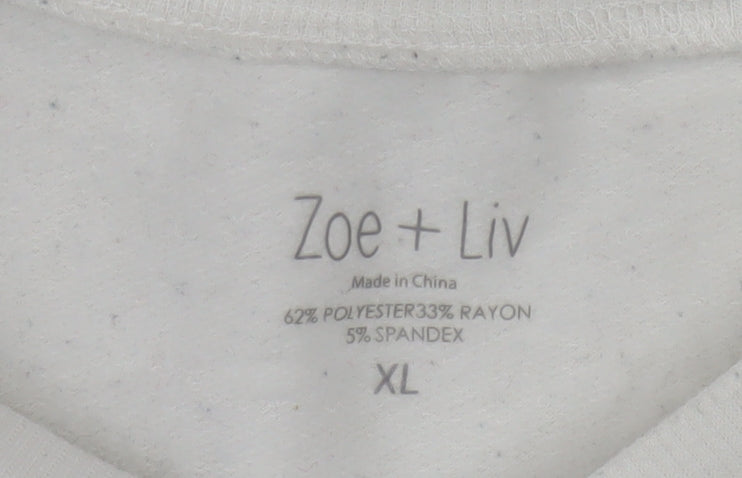 Zoe + Liv Women's White NASA Graphic Pullover Sweatshirt XL