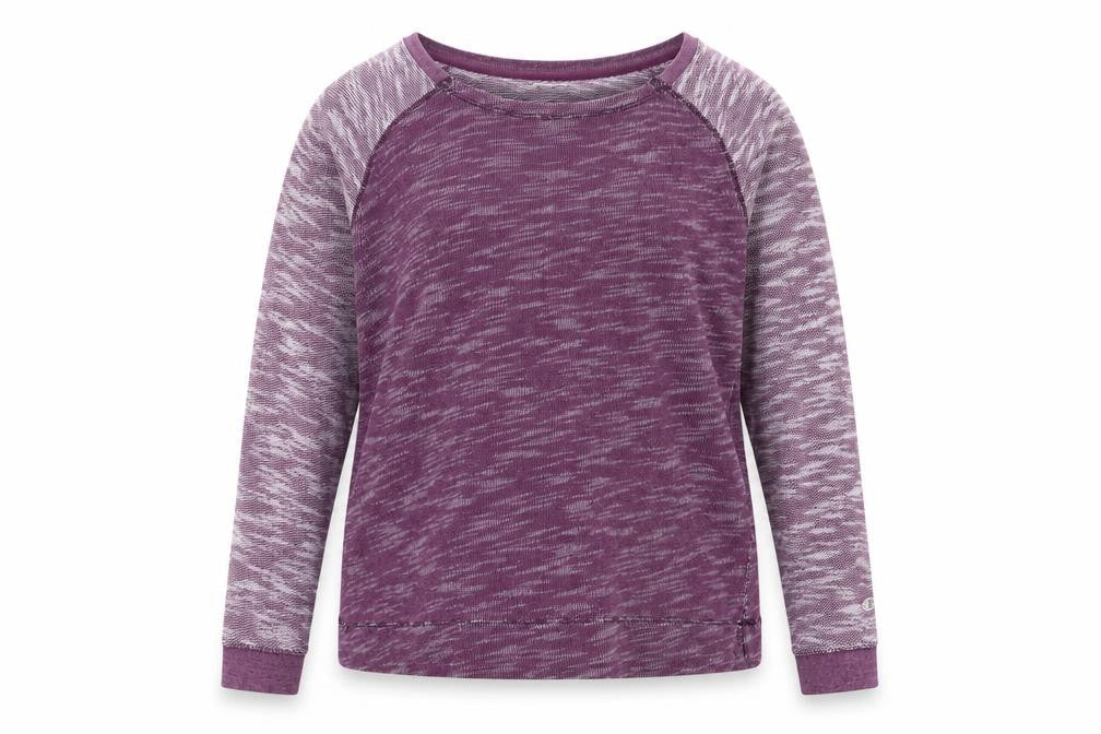 Champion Women's Purple Marl Long Sleeve Pullover Sweatshirt XL