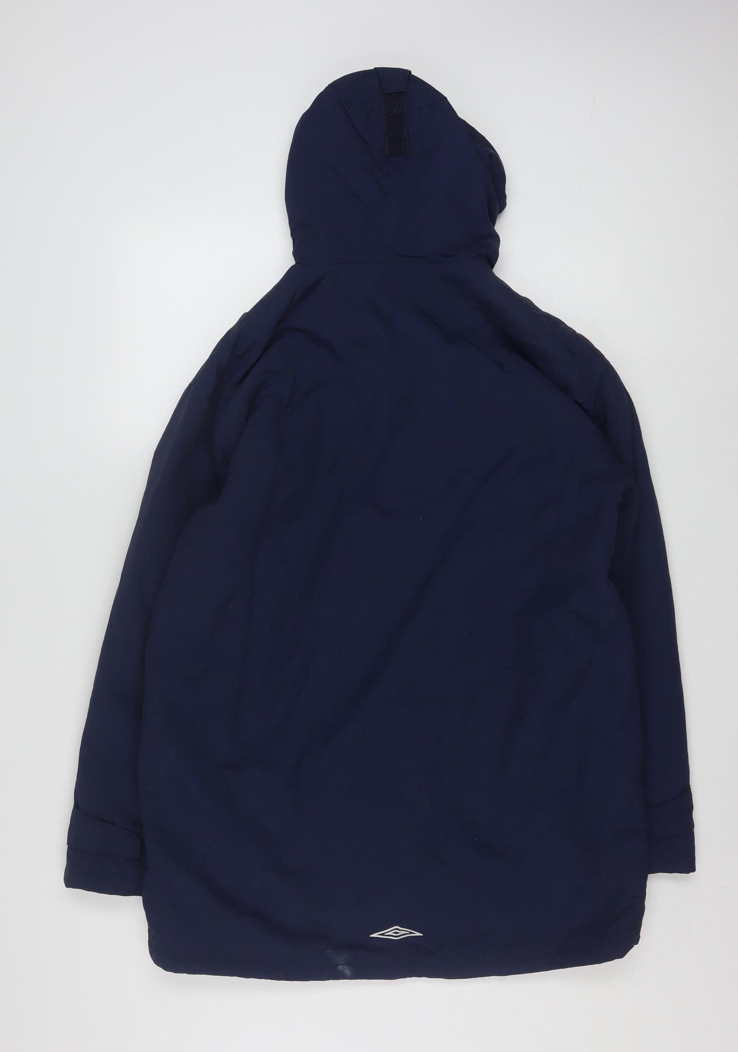 Umbro Boys Blue Hooded Parka Coat 12-13 Years Full Zip Water Resistant