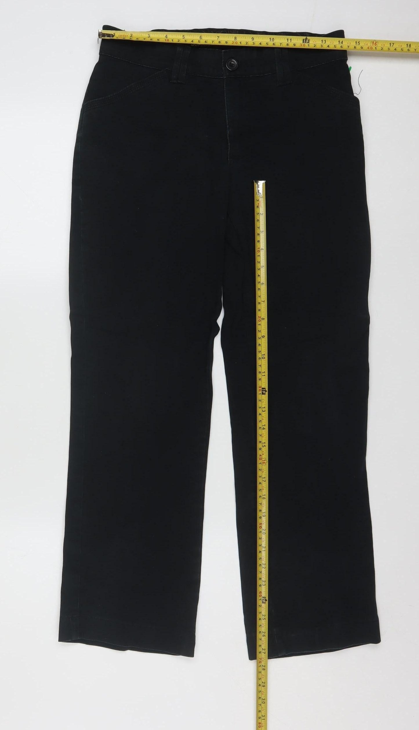 Lee Comfort Women's Black Petite S Stretch Cotton Chino Trousers
