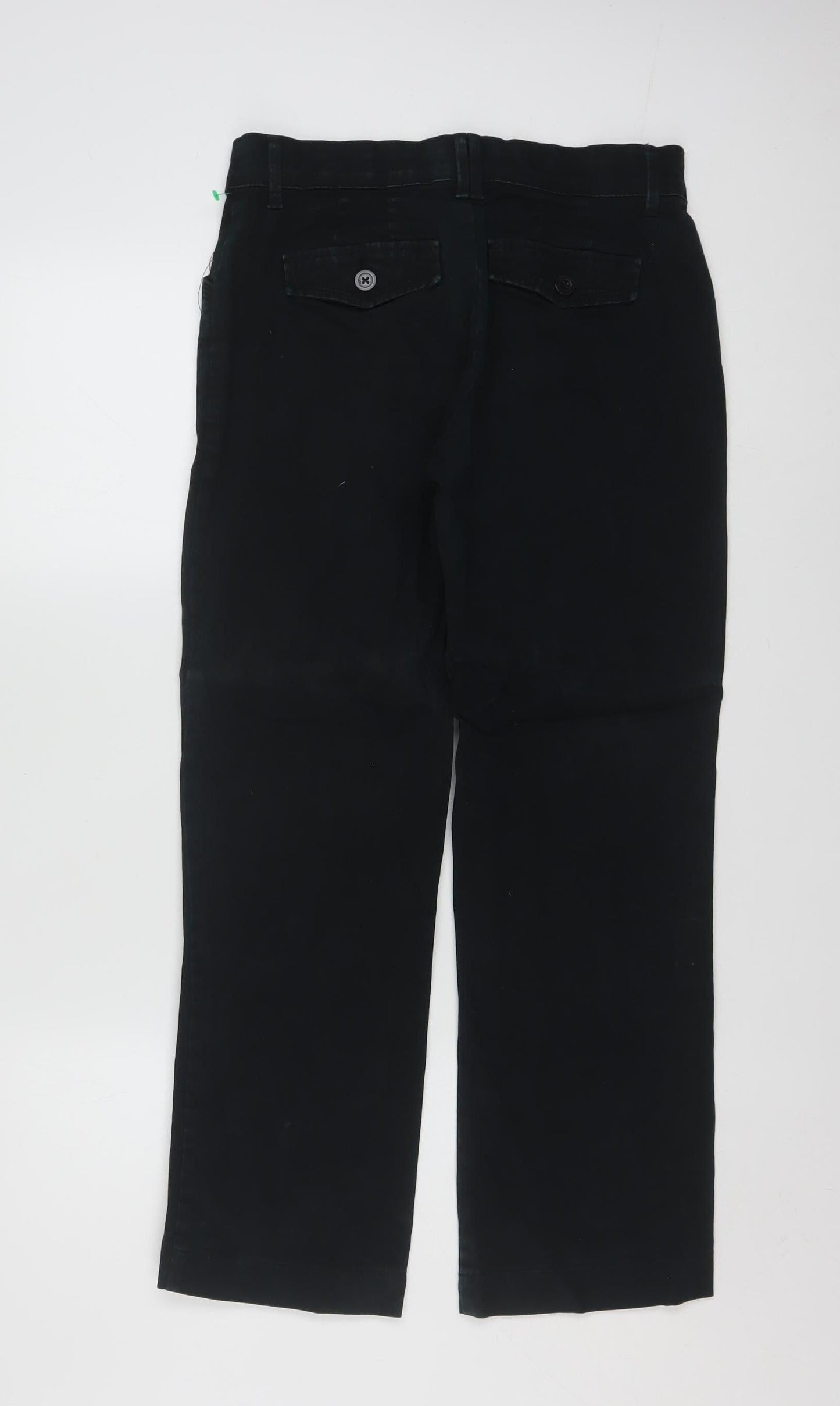 Lee Comfort Women's Black Petite S Stretch Cotton Chino Trousers