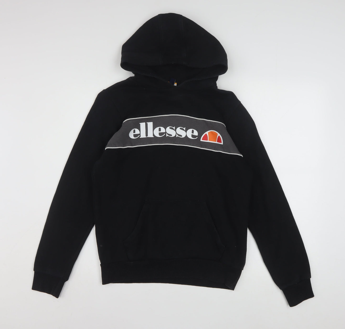 Ellesse Boys Black Pullover Hoodie 13-14 Years Logo Fleece Sweatshirt