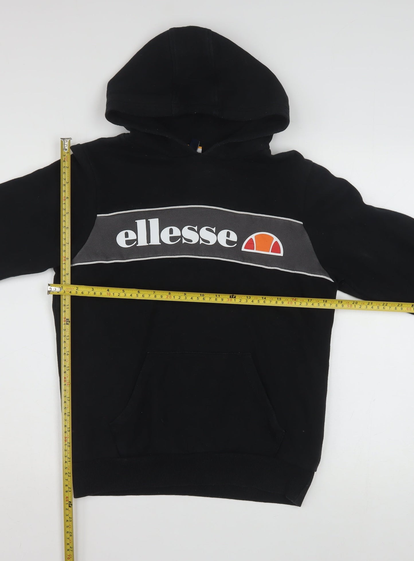 Ellesse Boys Black Pullover Hoodie 13-14 Years Logo Fleece Sweatshirt
