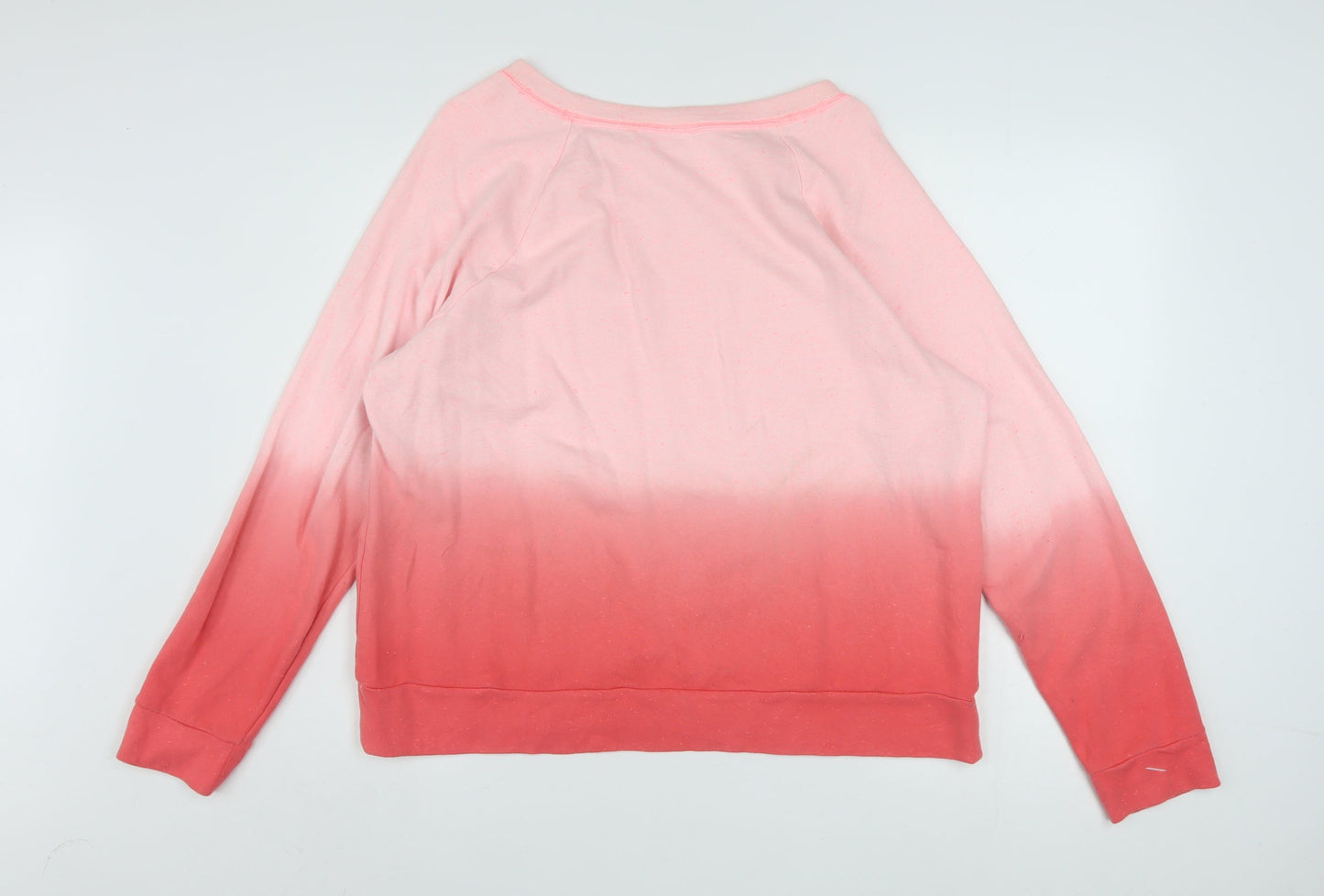 Mossimo Women’s Pink Ombre Crew Neck Long Sleeve Sweatshirt XL