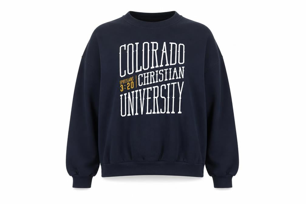 Anvil Navy Sweatshirt Women XL Colorado Christian University Logo