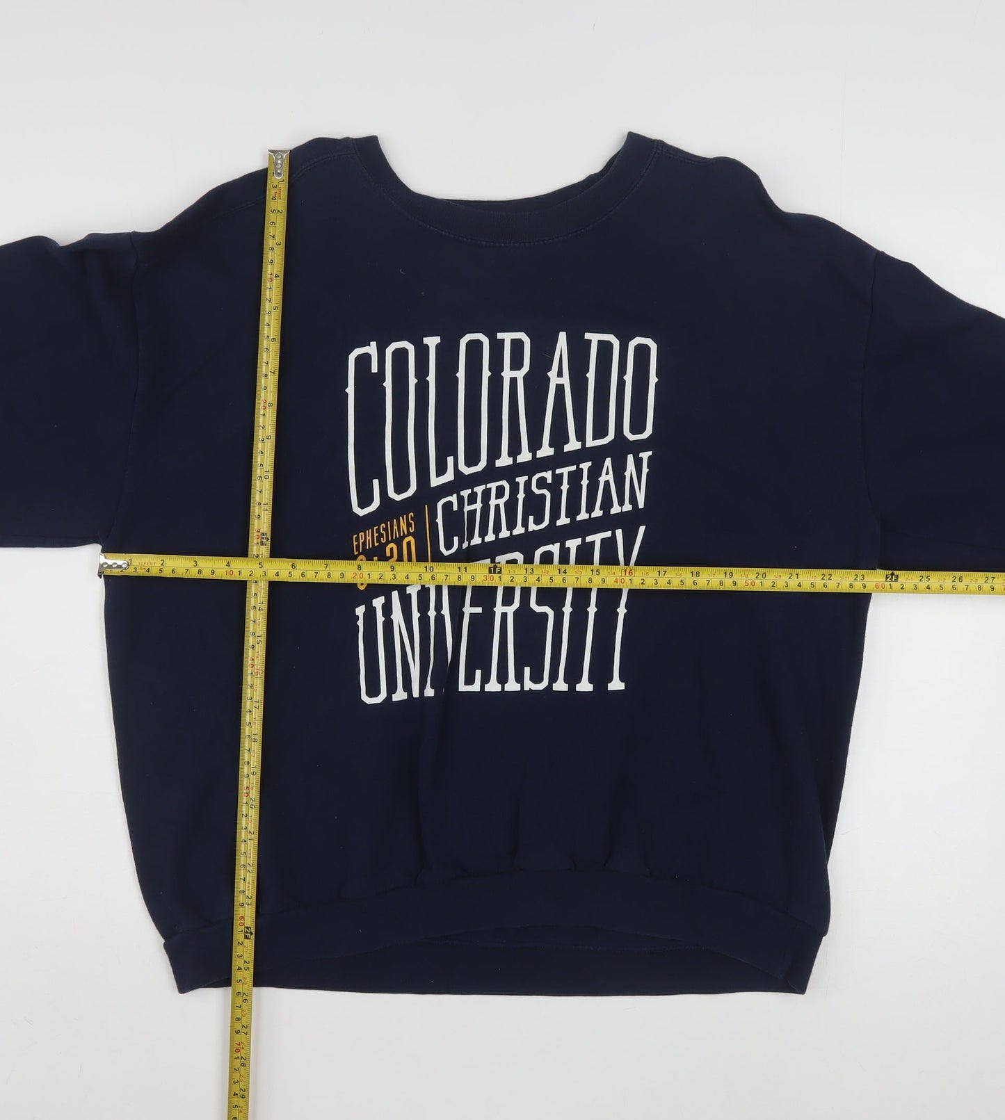 Anvil Navy Sweatshirt Women XL Colorado Christian University Logo