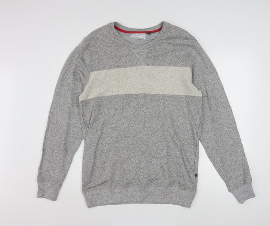 Five Four Men's Grey L Crew Neck Pullover Sweatshirt