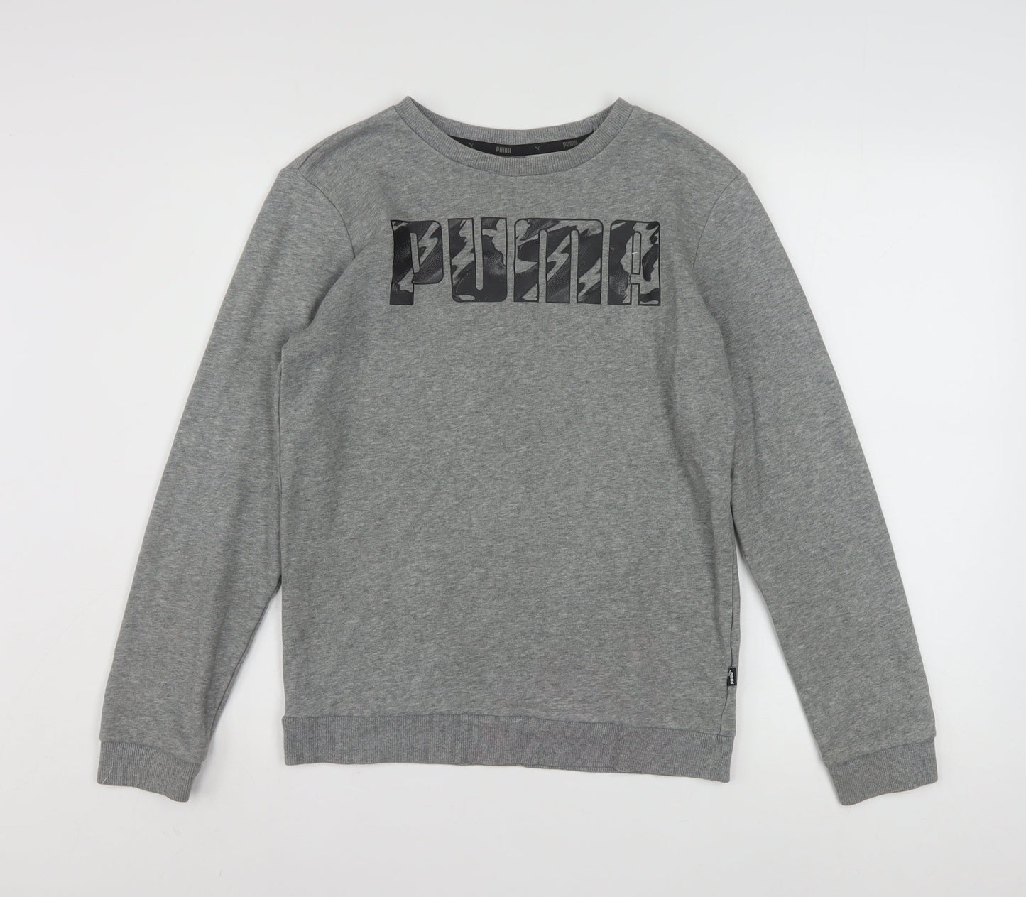 Puma Boys Grey Logo Crew Neck Pullover Sweatshirt 13-14 Years