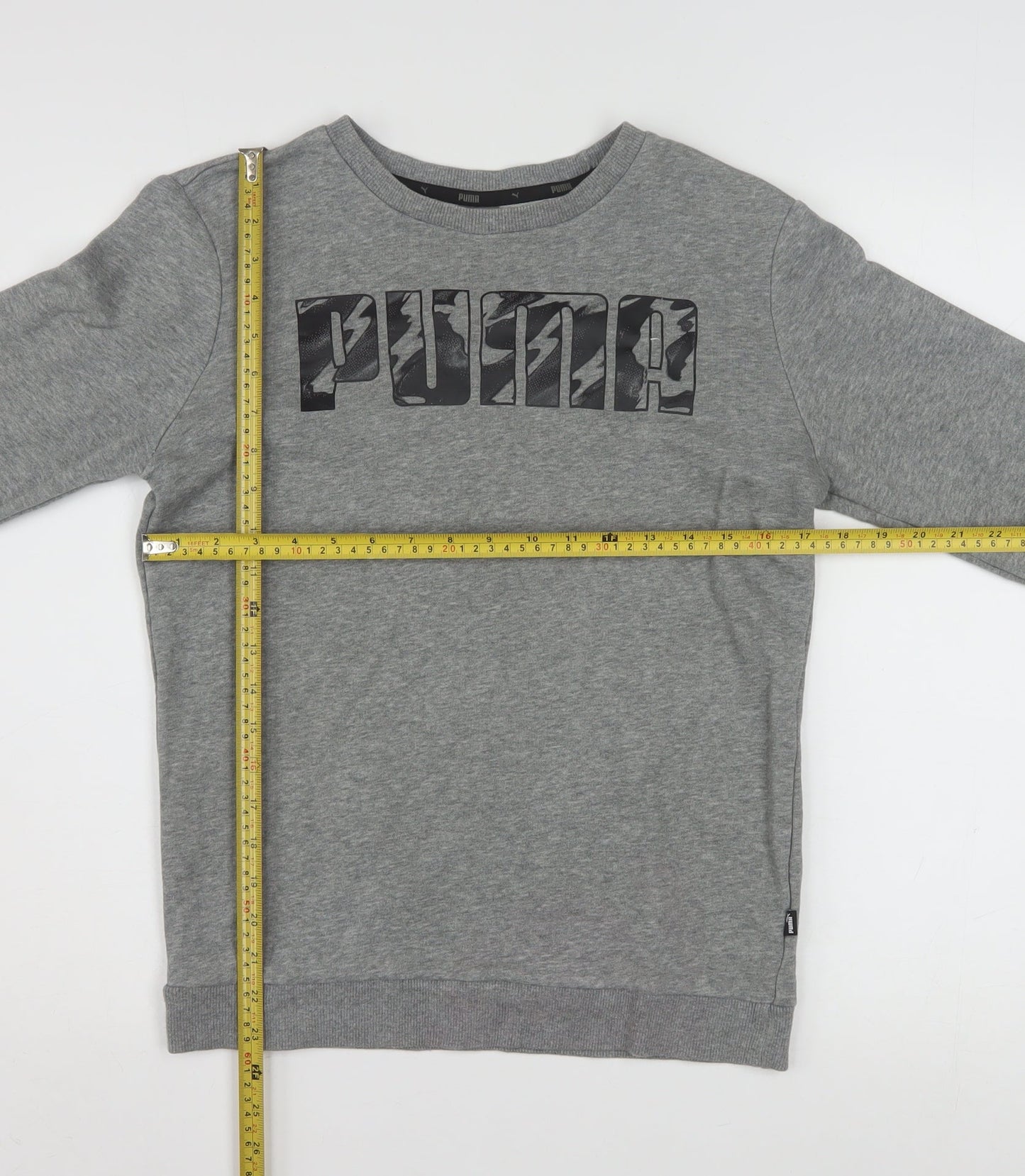 Puma Boys Grey Logo Crew Neck Pullover Sweatshirt 13-14 Years