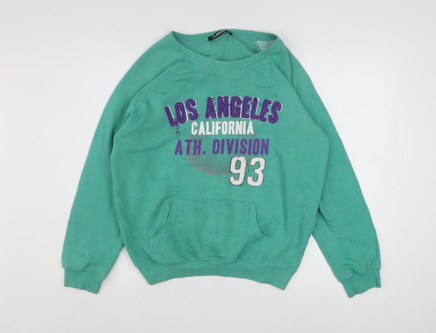 Girl Express Women's Green Los Angeles Graphic Pullover Sweatshirt Size 10