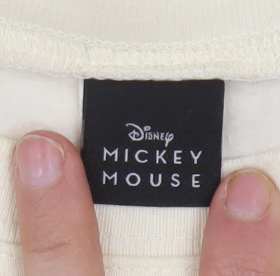 Disney Girls Beige Mickey and Minnie Sweatshirt L 11-13 Years Pullover