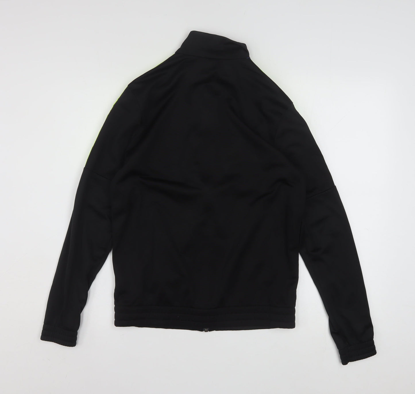 Adidas Boys Black Blue Green Track Jacket 13-14 Years Full Zip Sportswear