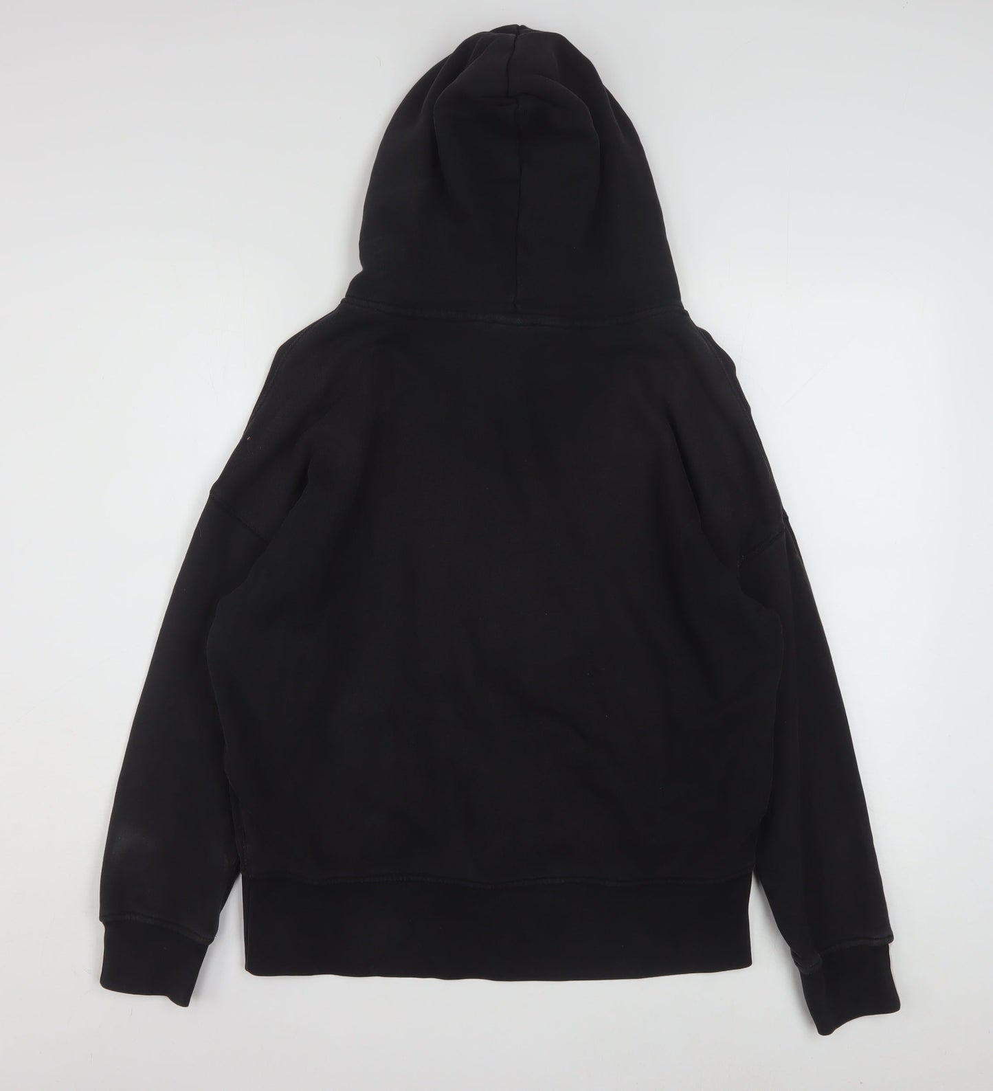 Adidas Women Black Size 10 Pullover Hoodie with Striped Cuffs