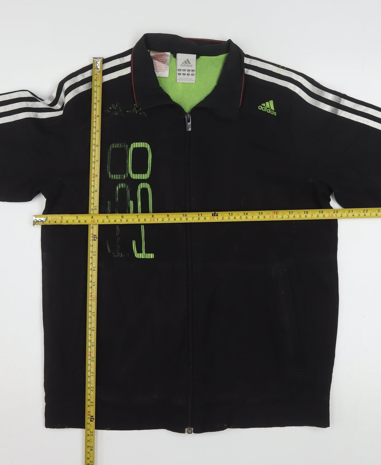 Adidas Boys Black 13-14 Years Track Jacket Full Zip Lined Sportswear