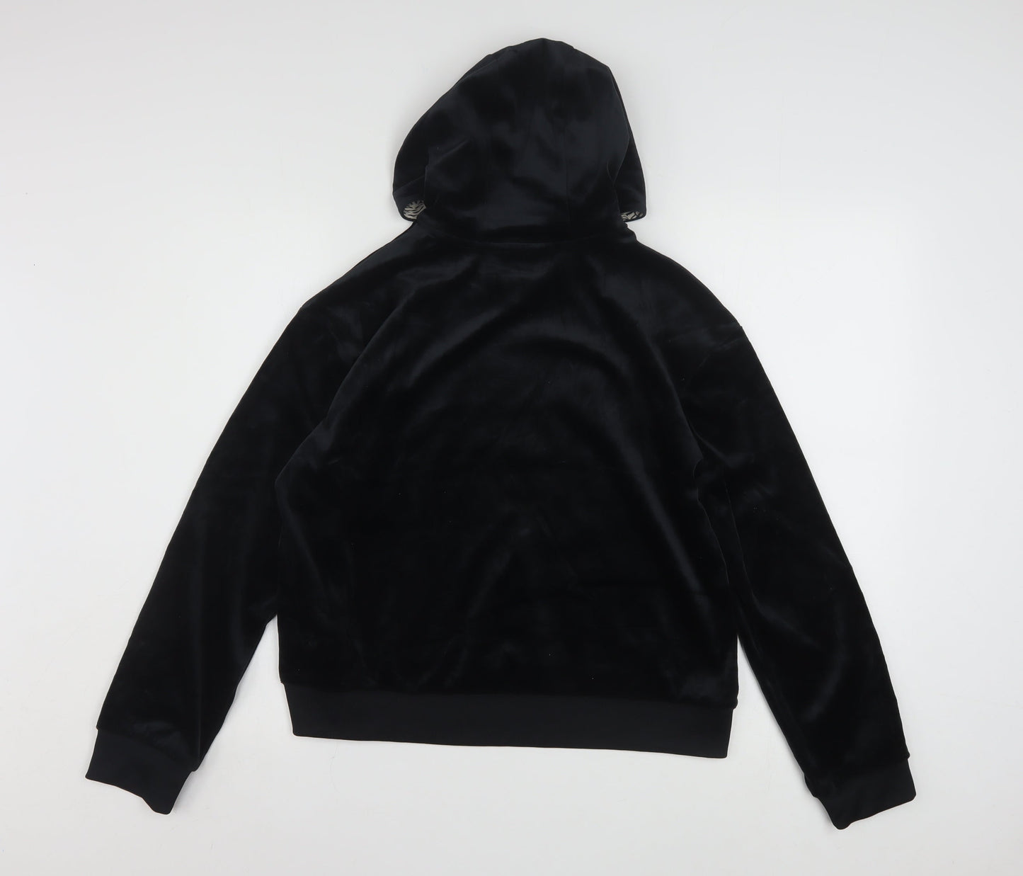adidas Girls Black Velvet Hooded Pullover Sweatshirt 14-15 Years XL