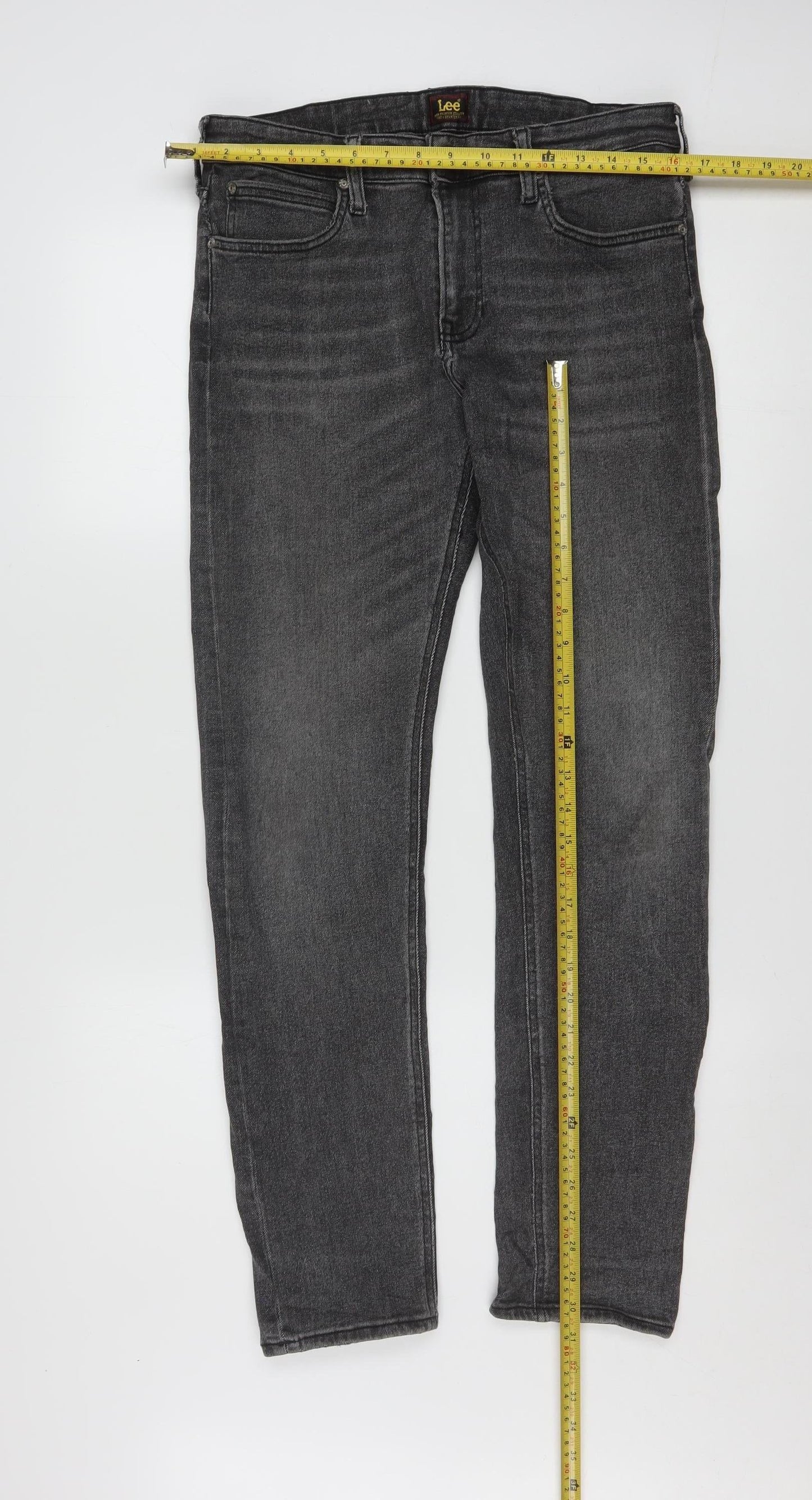 Lee Men’s Grey Malone Slim Fit Jeans W31 L30 Mid Rise Denim