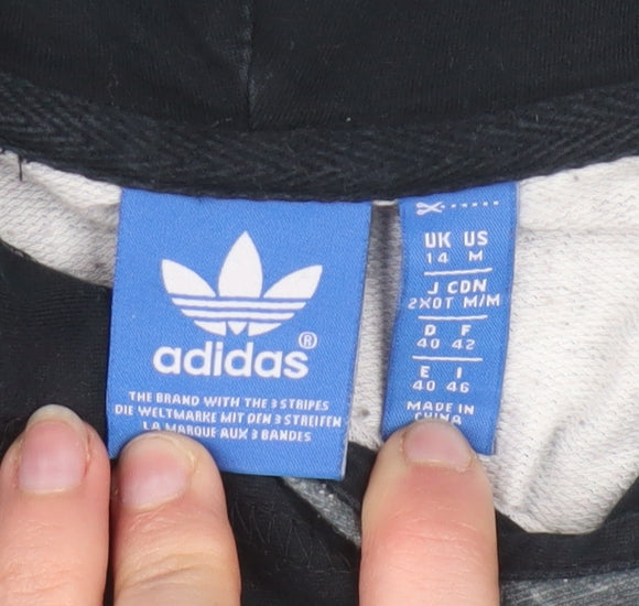 Adidas Womens Black Snake Print Pullover Hoodie Size 14 UK