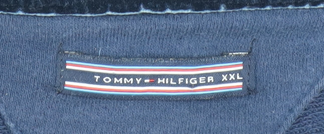 Tommy Hilfiger Men's Blue 2XL Pullover Sweatshirt Crew Neck Embroidered Logo
