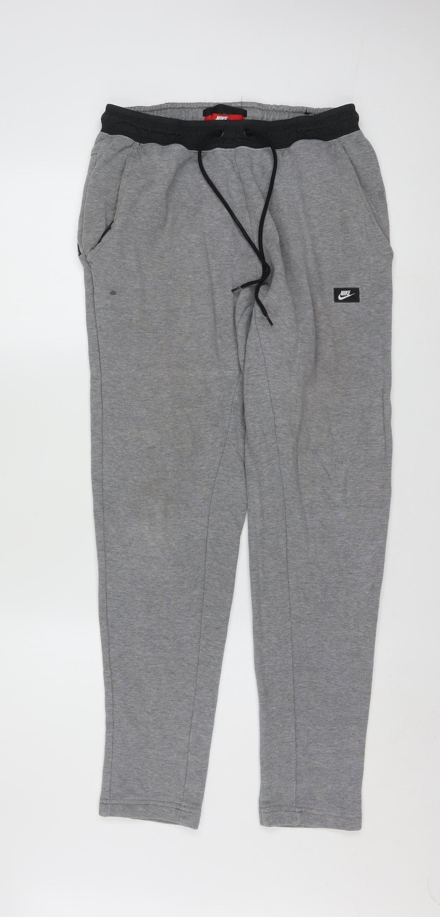 Nike Men's Grey Jogger Trousers M Regular Fit Cotton Blend