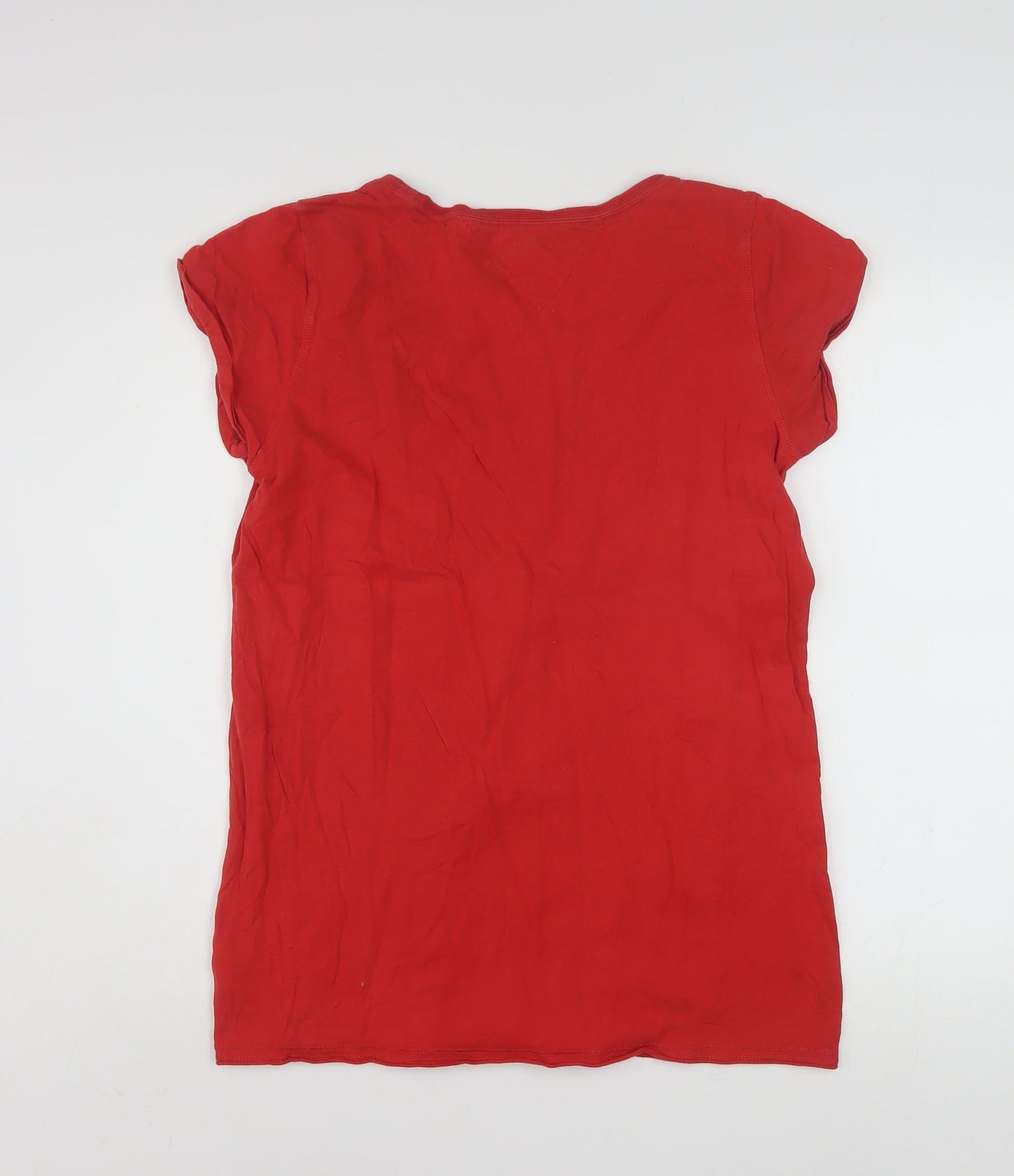 Tommy Hilfiger Women Red XL Basic Cotton T-Shirt Classic Casual