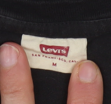 Levi's Women's Black V-Neck Cotton T-Shirt Size M