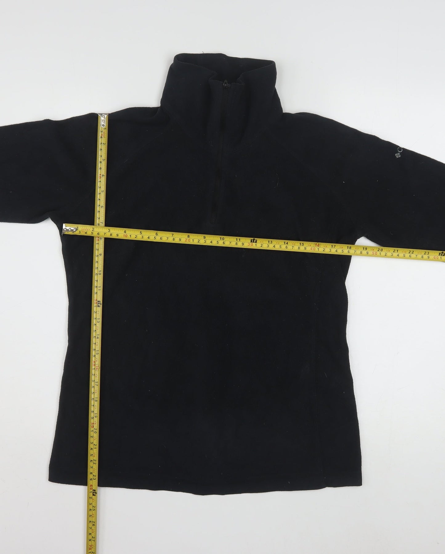 Columbia Womens Black Fleece Pullover Sweatshirt L 1/4 Zip Outdoor