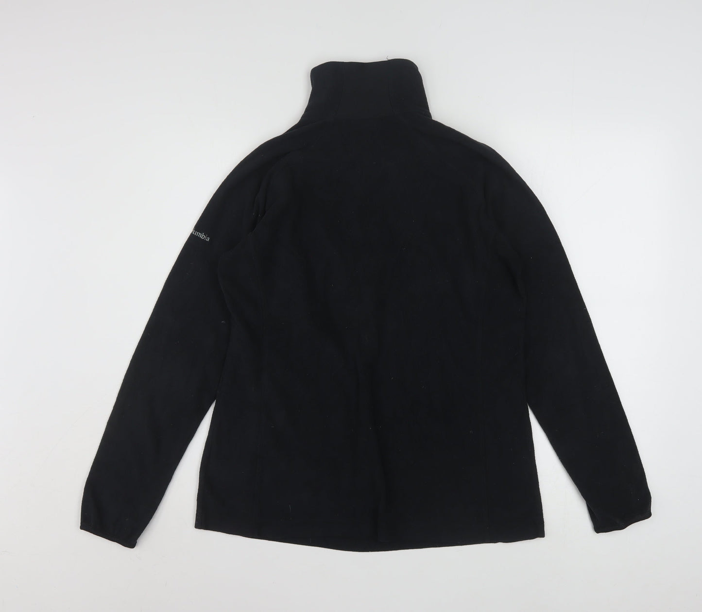 Columbia Womens Black Fleece Pullover Sweatshirt L 1/4 Zip Outdoor