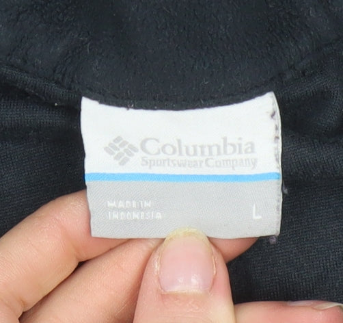 Columbia Womens Black Fleece Pullover Sweatshirt L 1/4 Zip Outdoor