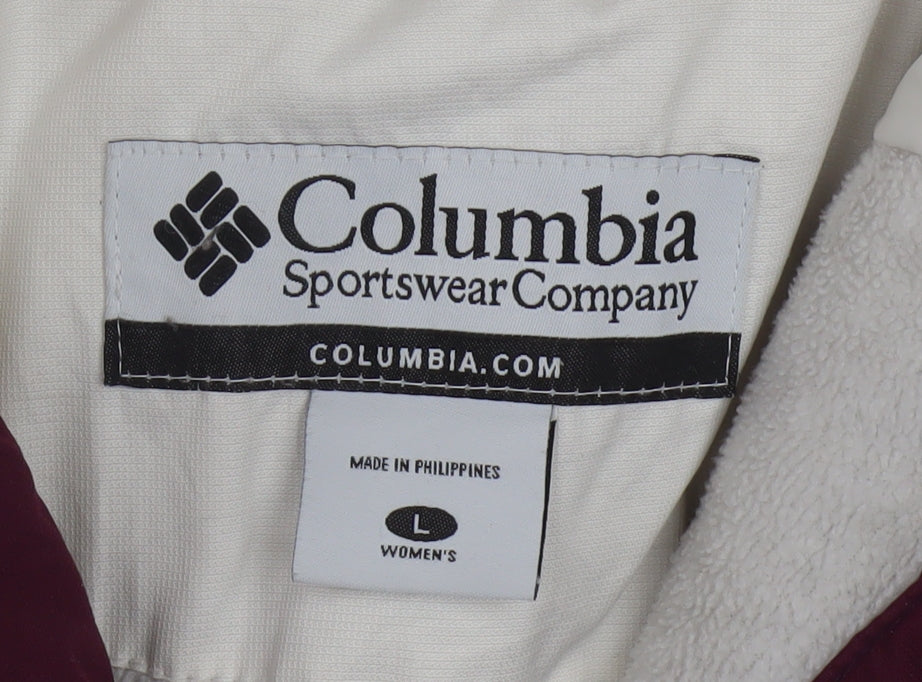 Columbia Women's Cream Hooded Puffer Jacket L Waterproof Winter Coat