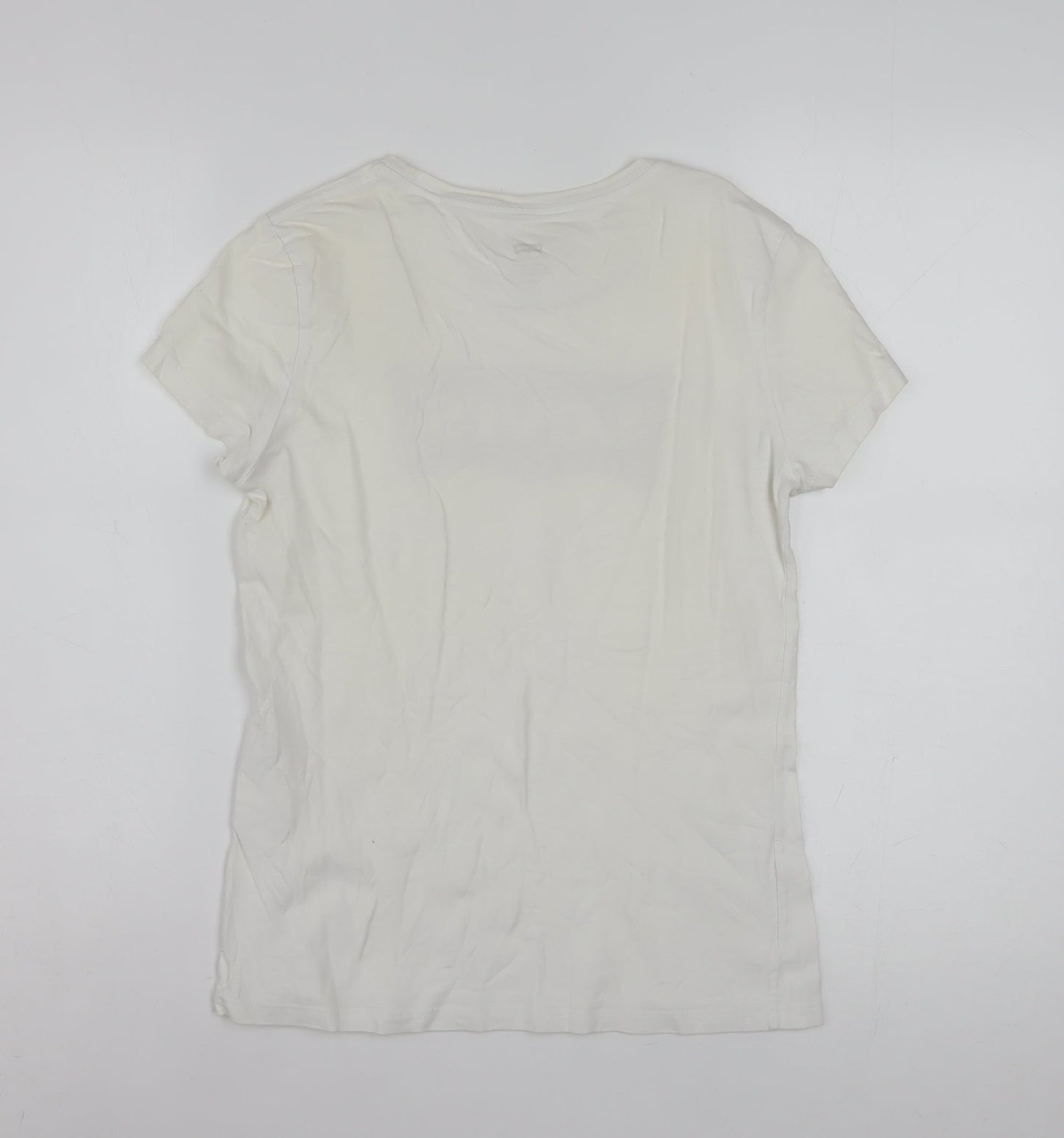 Levi's Womens White Logo Crew Neck Short Sleeve Cotton T-Shirt S