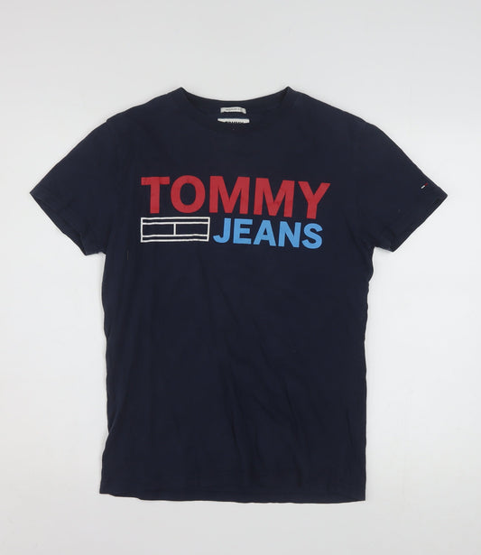Tommy Jeans Men's Navy XS Regular Fit Graphic Cotton T-Shirt