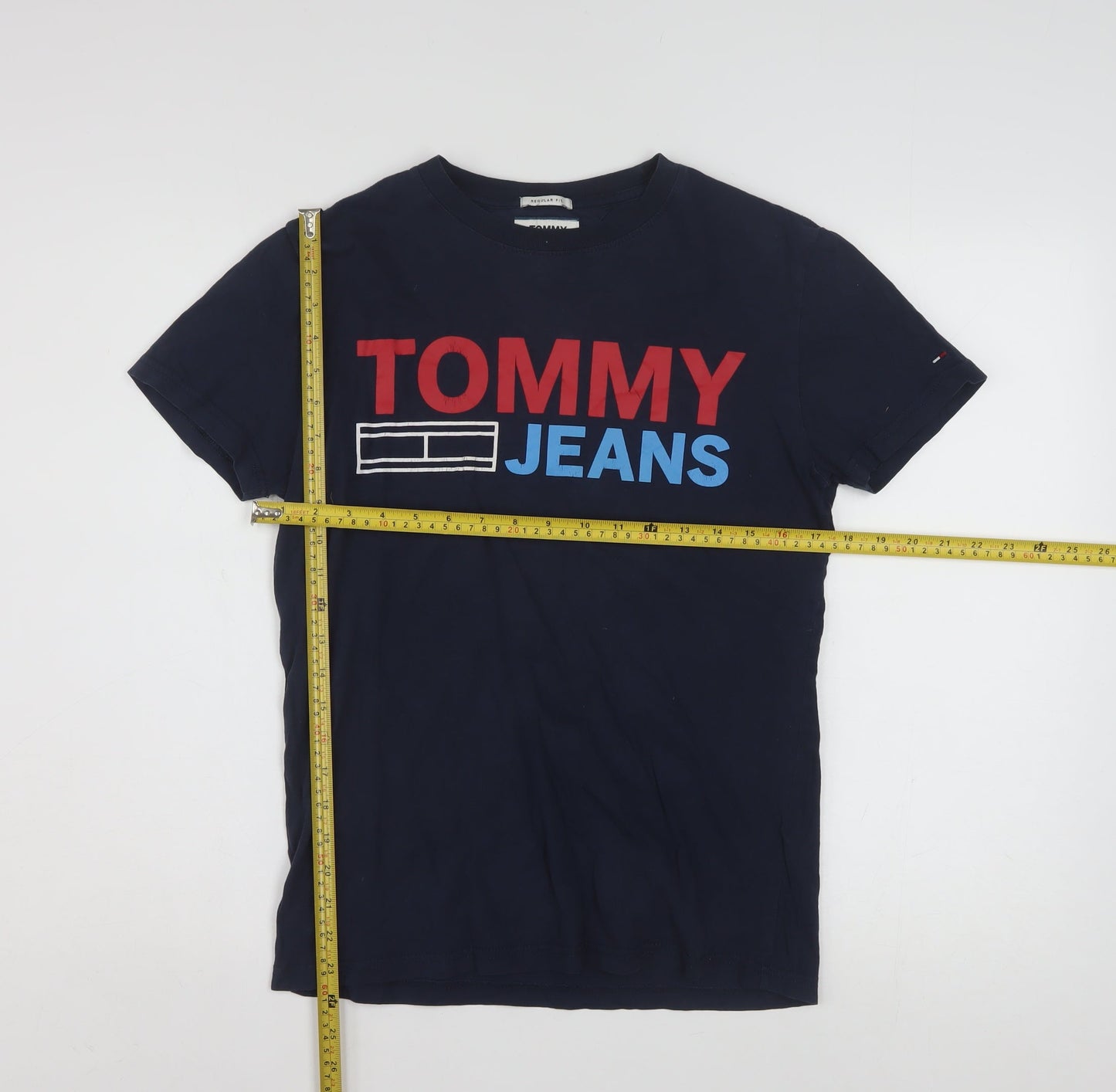 Tommy Jeans Men's Navy XS Regular Fit Graphic Cotton T-Shirt