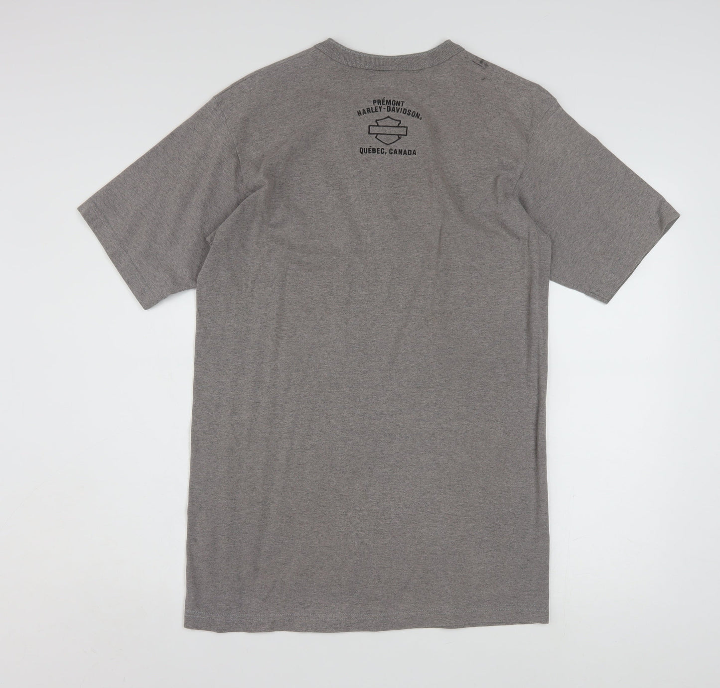 Harley-Davidson Men's Grey Henley T-Shirt L Classic Cotton Blend