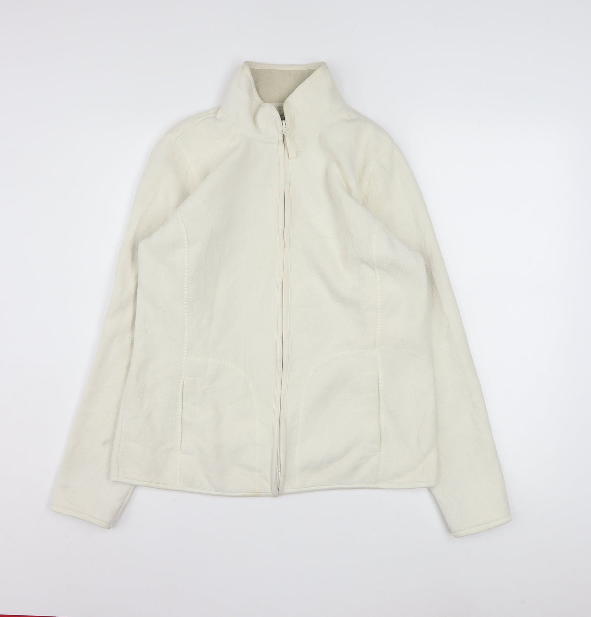SB Active Womens Ivory Fleece Full Zip Jacket Size M Regular Fit