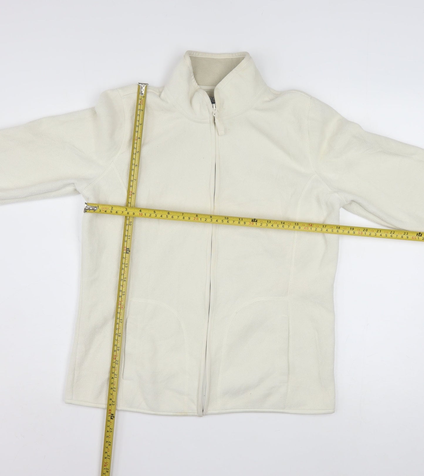 SB Active Womens Ivory Fleece Full Zip Jacket Size M Regular Fit