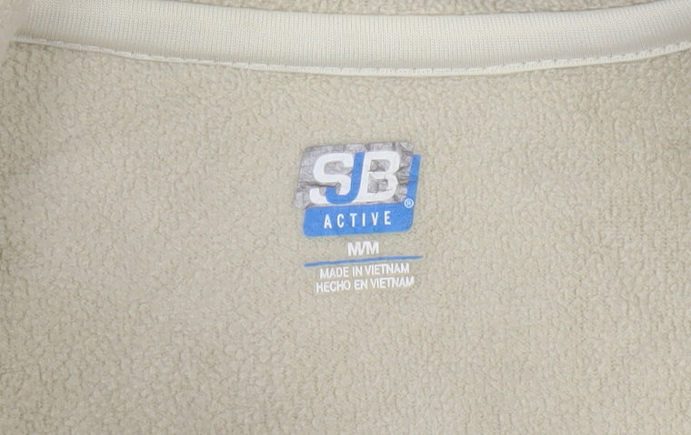 SB Active Womens Ivory Fleece Full Zip Jacket Size M Regular Fit