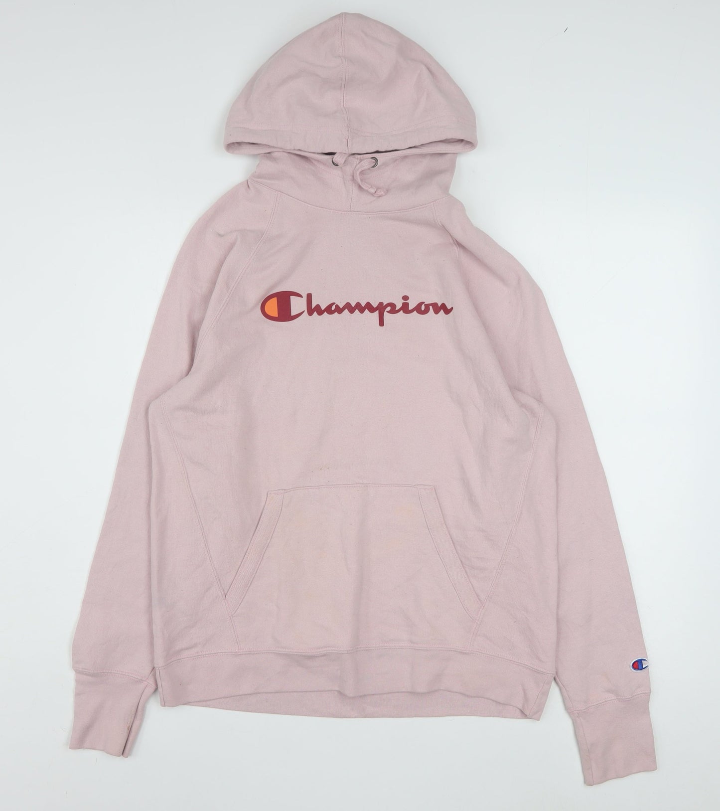 Champion Womens Pink Pullover Hoodie Size M Cotton Blend Athleticwear