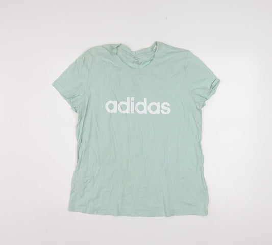 Adidas Womens Green XL Basic Cotton Short Sleeve T-Shirt