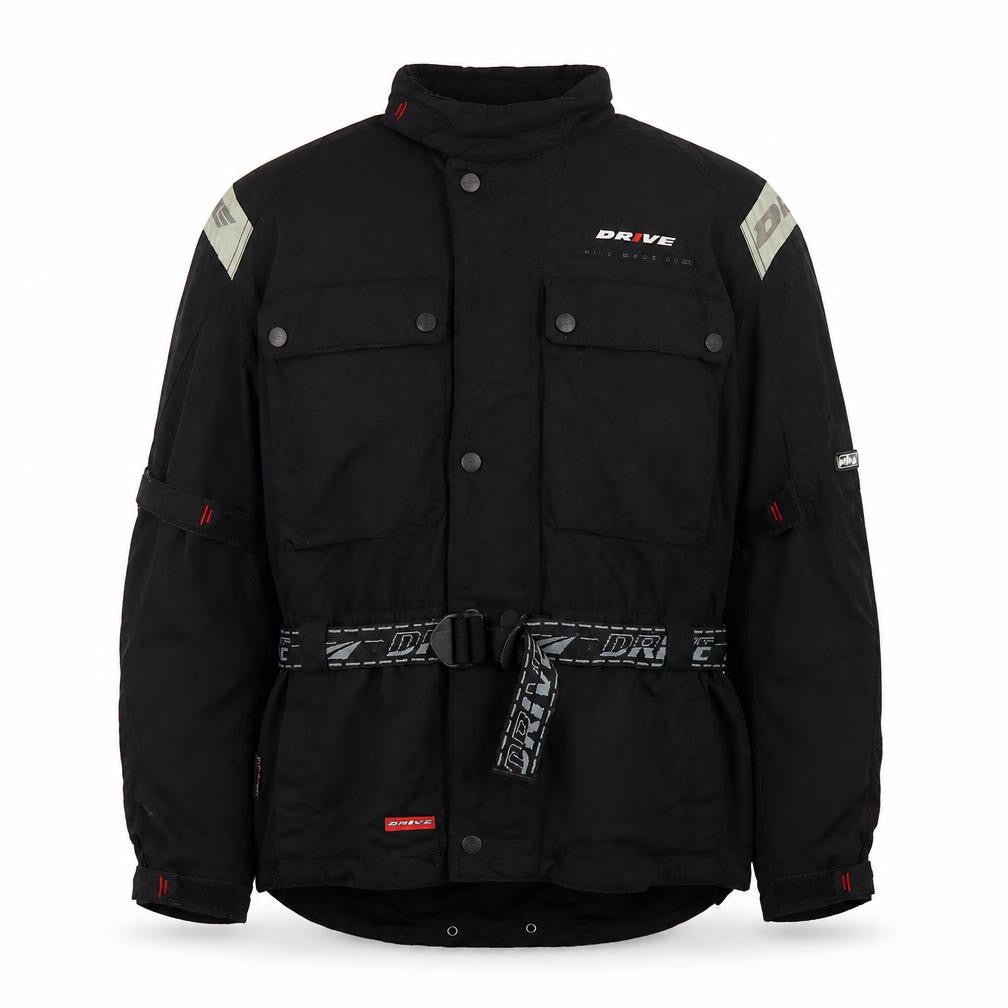 Polo Men’s Black XL Motorcycle Jacket Belted Reflective Water Resistant