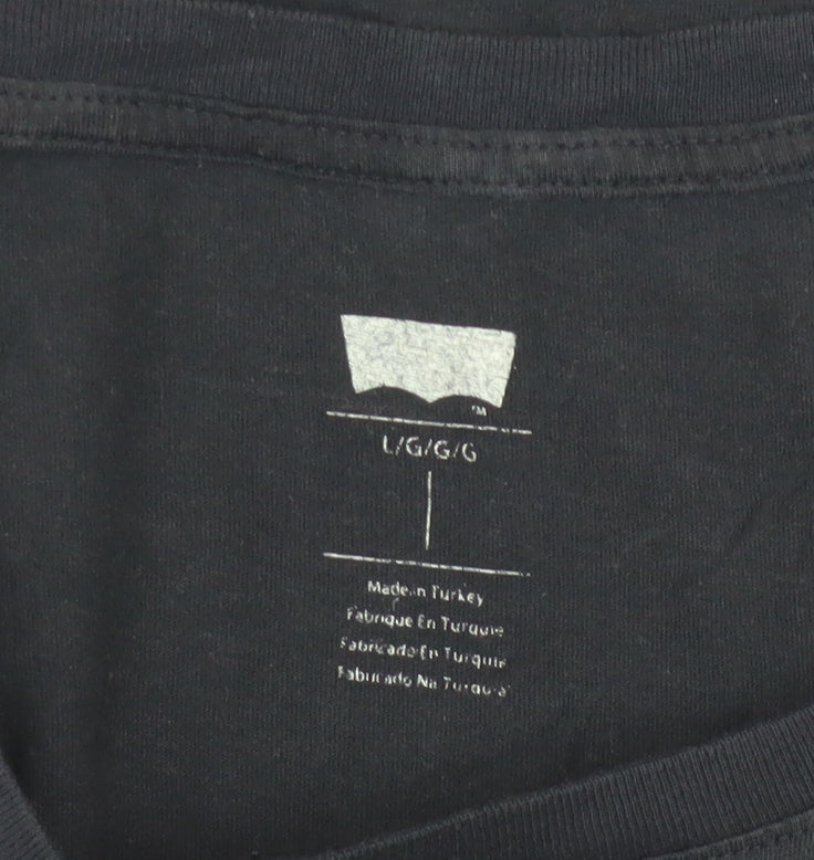 Levi's Womens Black Cotton Logo T-Shirt Size L Short Sleeve Casual