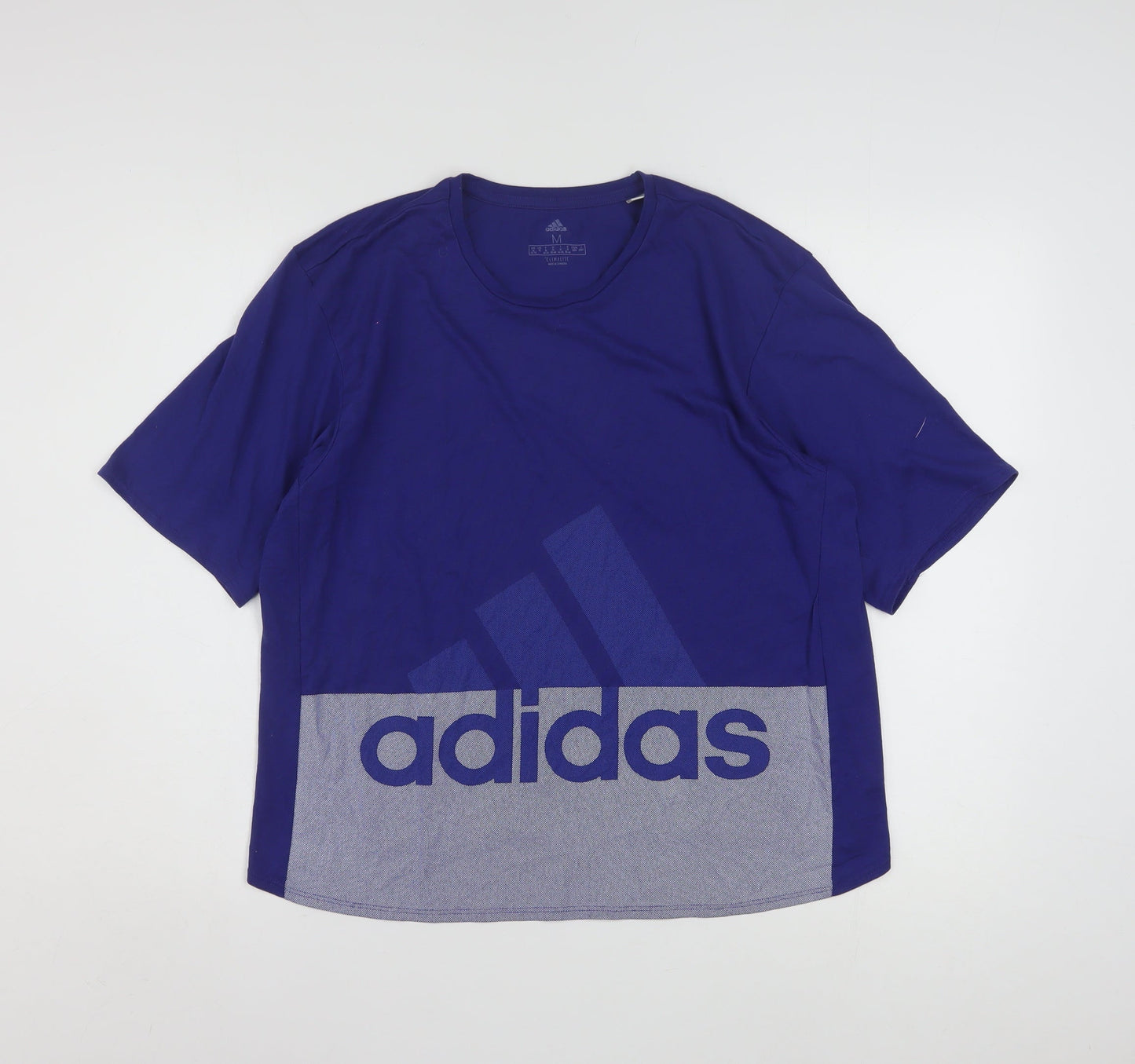 Adidas Womens Blue Climalite Logo T-Shirt Size M 12-14