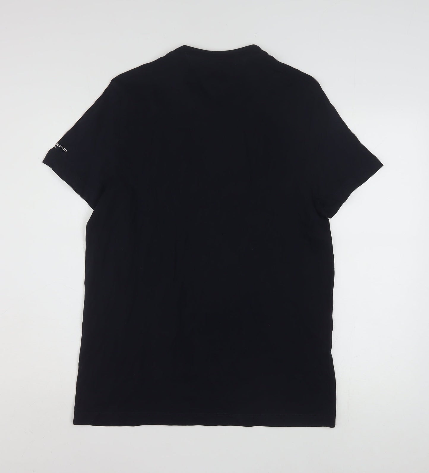 Tommy Hilfiger Men's Black Slim Fit Cotton T-Shirt Size L