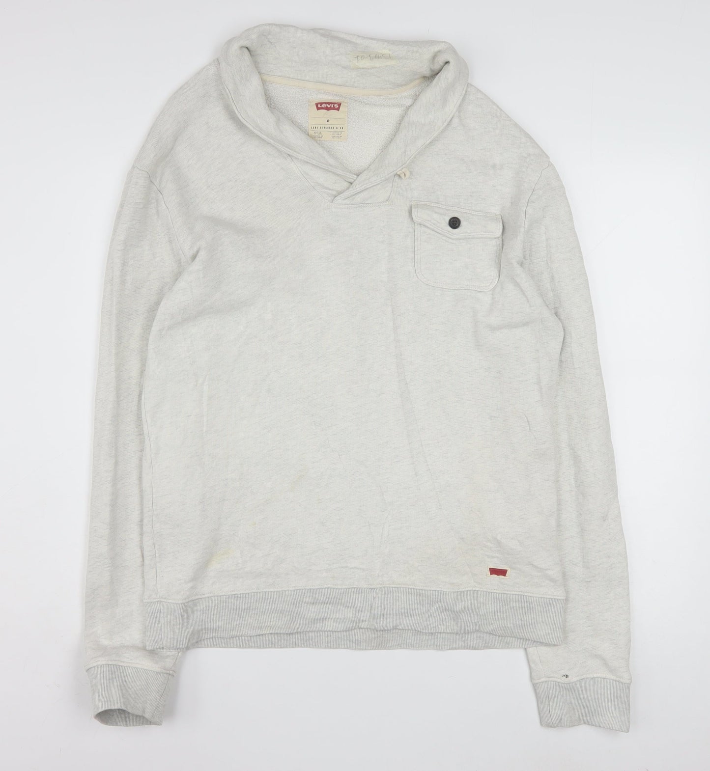 Levi's Men's Beige Pullover Hoodie Sweatshirt Size M Cotton Blend
